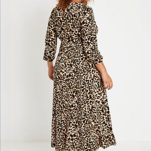 Eloquii maxi wrap dress leopard